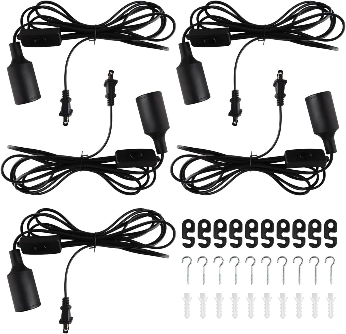 Kit luces colgantes con enchufe e26 e27 9.8ft interruptor