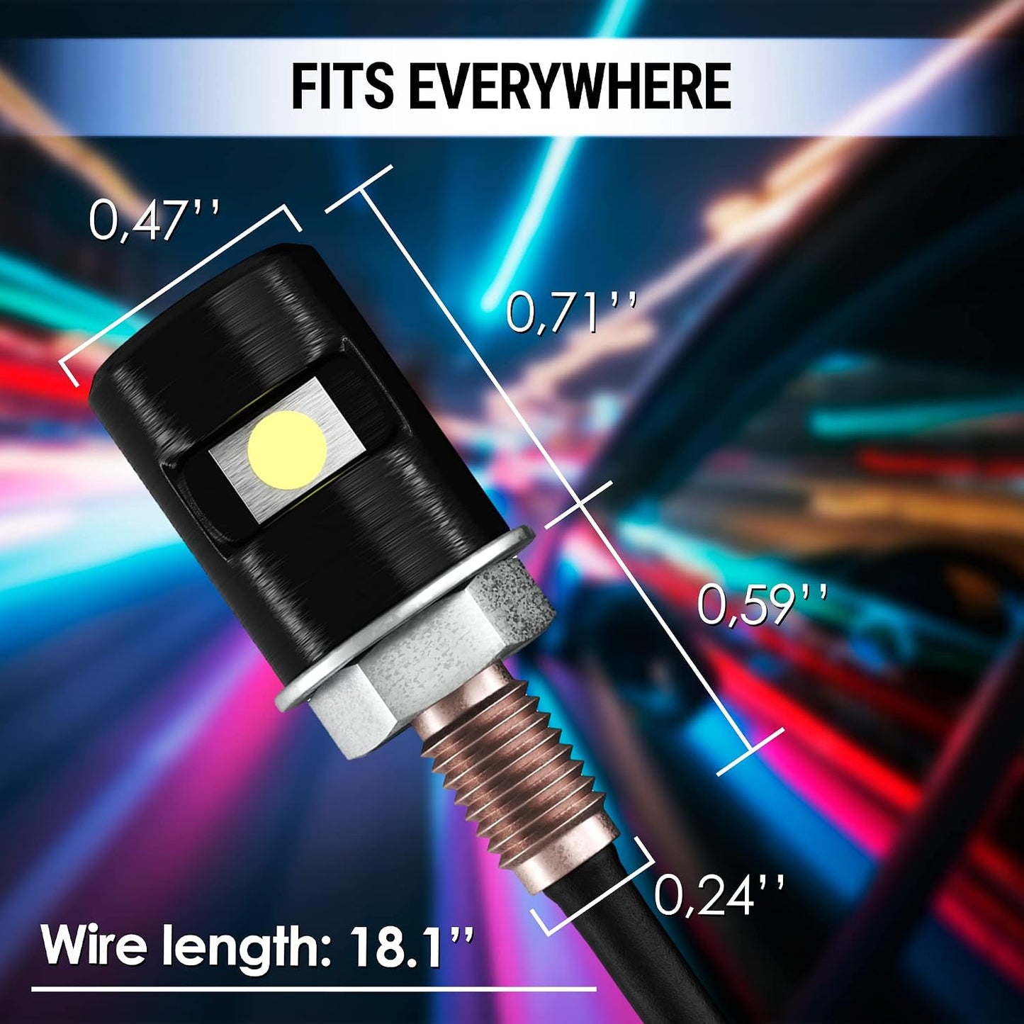 Luz placa matrícula LED 12V impermeable para moto