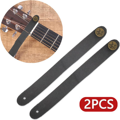2 Pzas Correas Guitarra Cuero Cuello Acústico Eléctrico Bajo