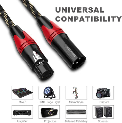 Cables XLR 25ft 3 Pines Macho a Hembra Trenzado 4 Pzas