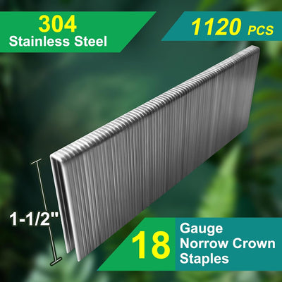 Grapas estrechas 18 GA acero inox 304 1/4pulg para grapadora