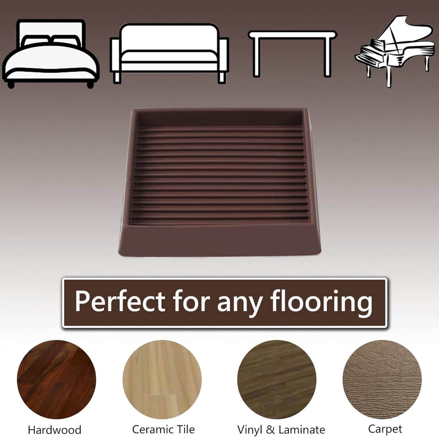 Tapones de cama con agarre antideslizantes para muebles