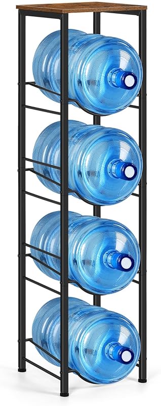 Soporte botellas 5gal organiz. 4niv marrón rústico