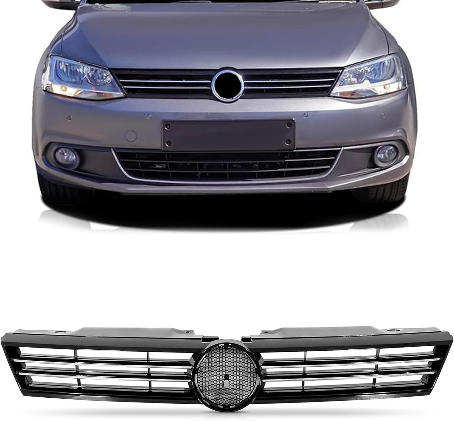 Rejilla delantera malla negra cromada VW Jetta MK6