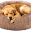 Cama perro forma dona espuma viscoelástica funda extraíble marrón