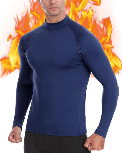 Camisa compresión térmica hombre manga larga cuello alto