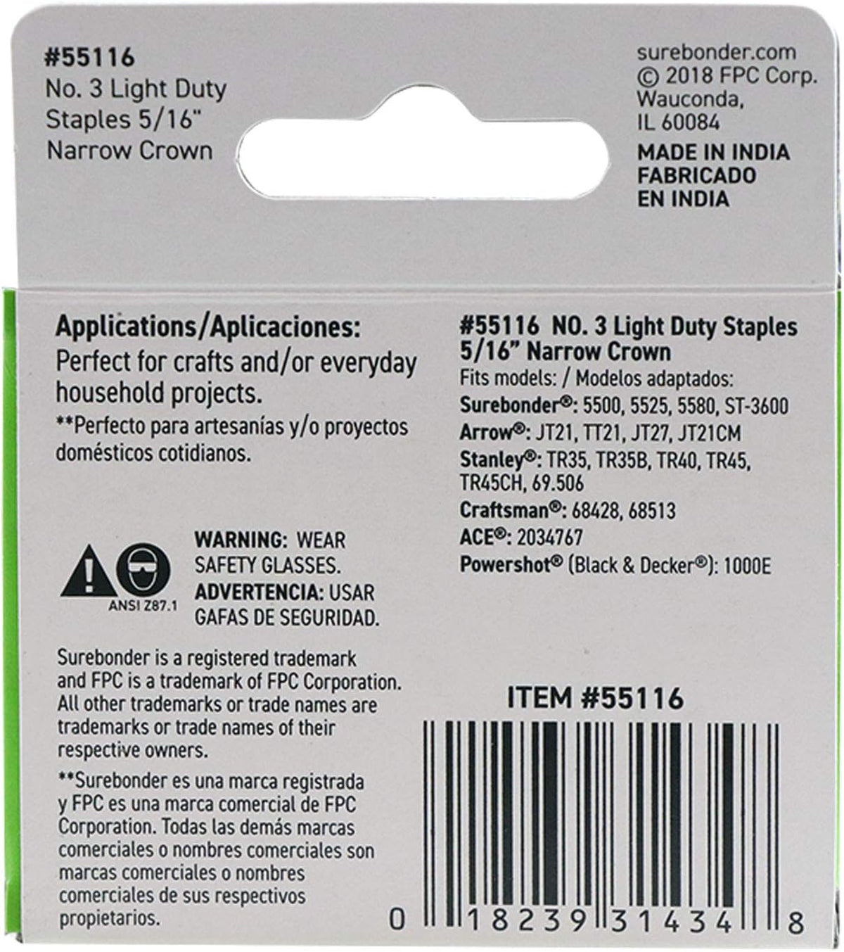Grapas corona estrecha 5/16 pulg 1000 ud