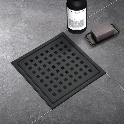 Drenaje ducha cuadrado 6pulg acero inox negro mate