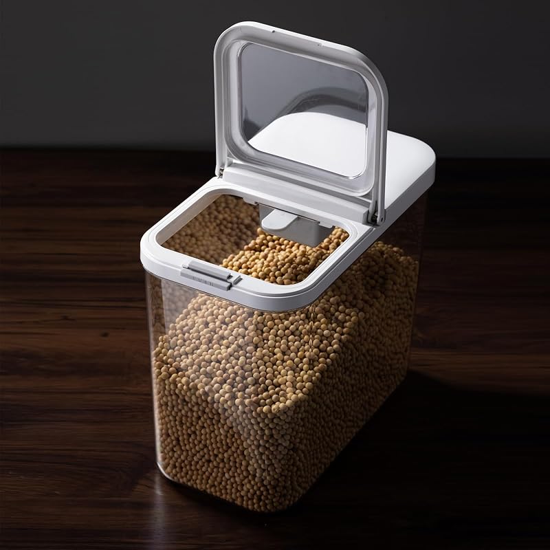 Dispensador arroz 12L con cuchara medidora hermético libre BPA
