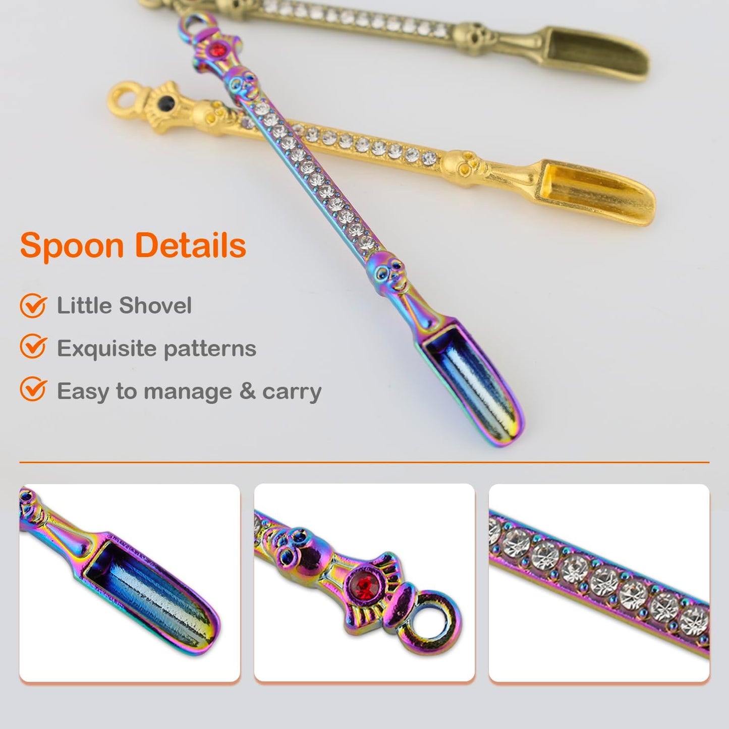 6 Pzas Cucharas Metal 3pulg para Medicina y Cocina Multicolor