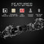 10 Prensaestopas PG11 Impermeables Ajustables Negro