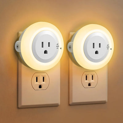 2 Luces Nocturnas Enchufables LED con Sensor Amanecer