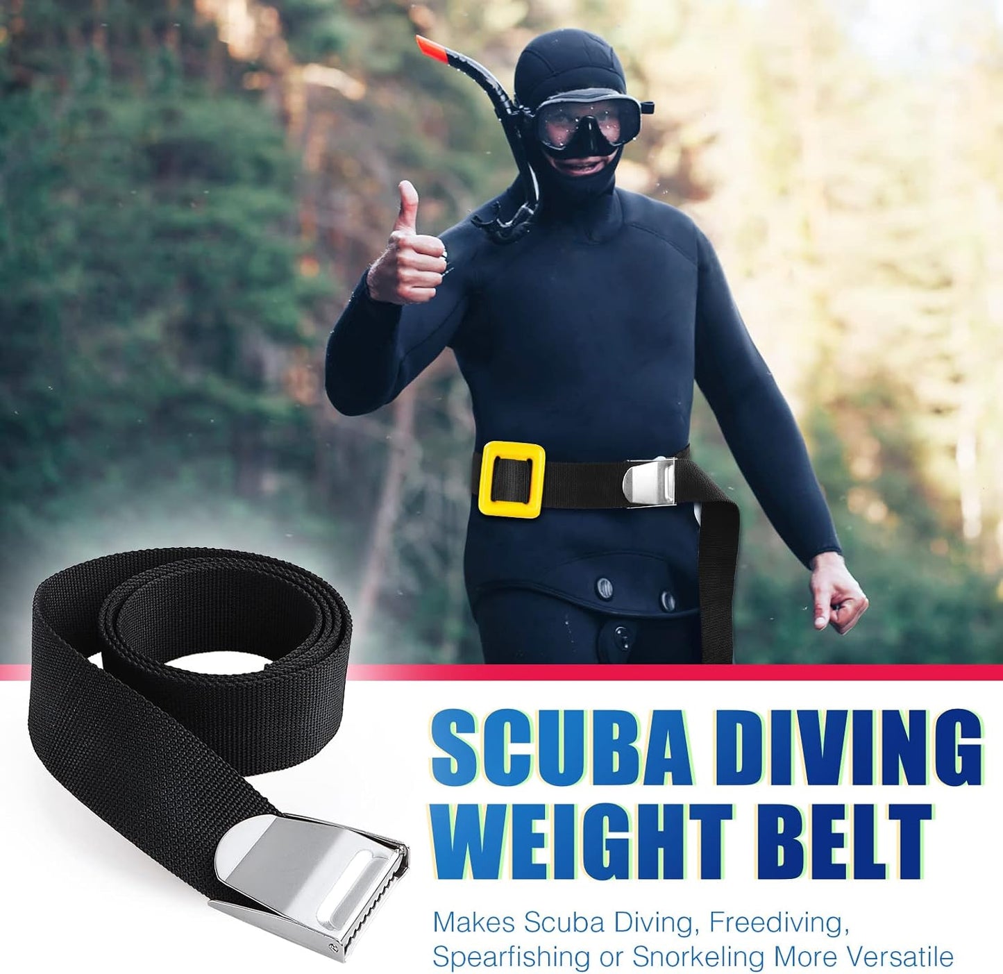 Cinturón buceo nailon ajustable 60pulg ancho 2