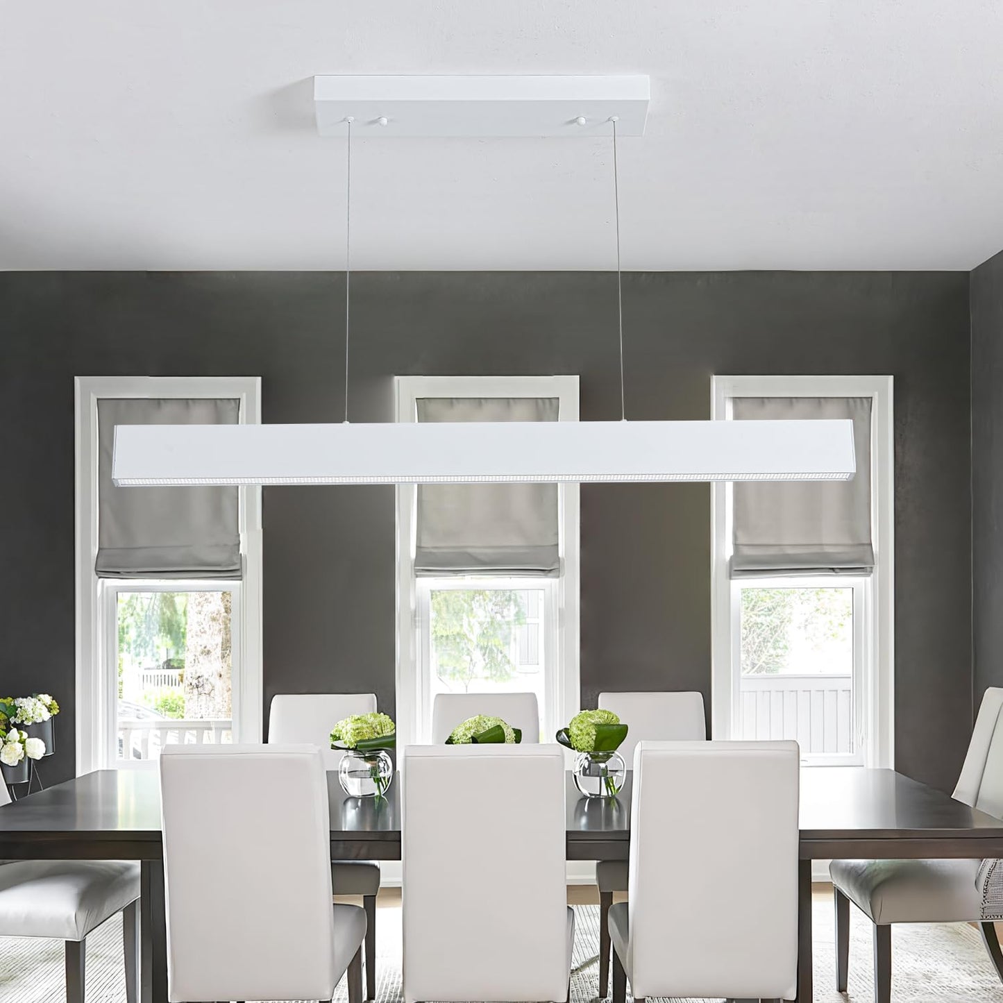 Candelabro Led Moderno 41pulg Ajustable Blanco Perla