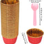 50 Tazas Papel Aluminio Rojo 3.5oz con Cucharas