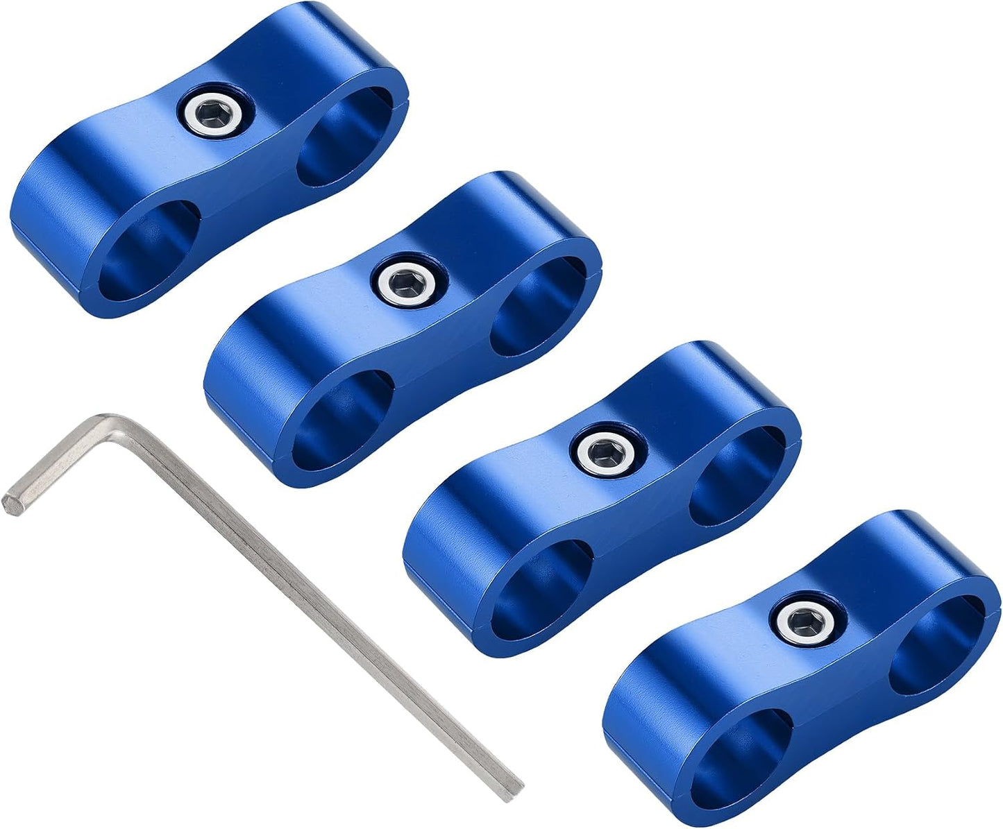 Abrazadera manguera aluminio 4PCS azul 6AN
