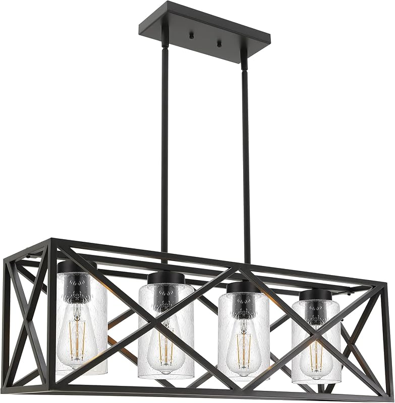 Candelabro negro 4 luces para comedor 30.4pulg