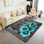 Alfombra gris turquesa con rosas 5x7pulg para mesita noche