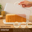 Caja pan rectangular plástico tapa transparente portátil