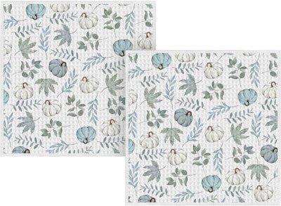 2 Pzas Paños Microfibra Otoño Calabaza Beige 12x12pulg