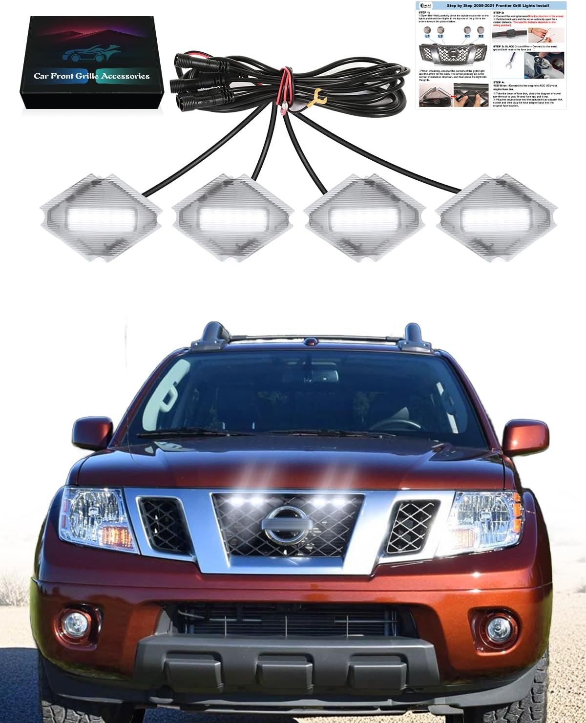 Luces LED parrilla Nissan Frontier 09-21 Raptor S Pro4X SL