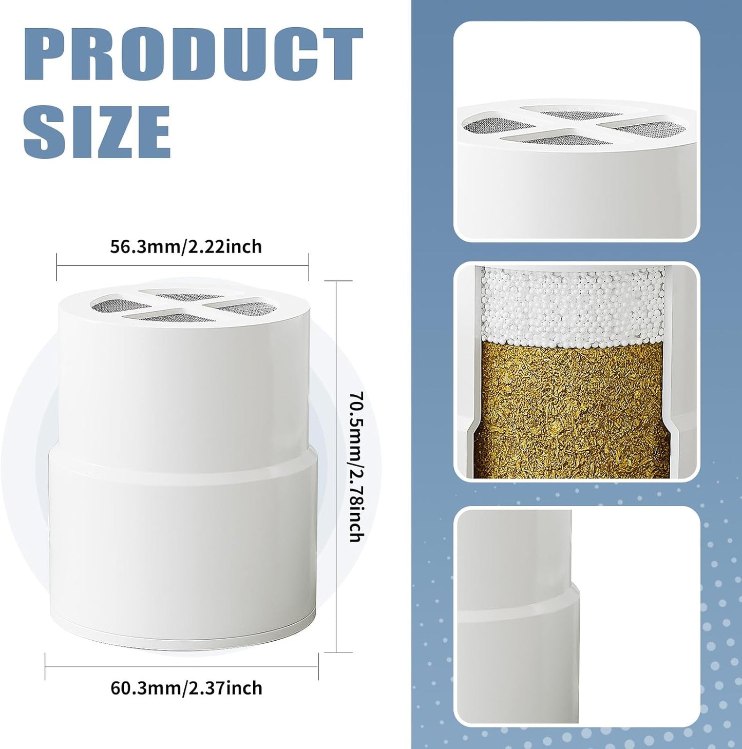 4 Filtros repuesto cabezal ducha Jolie reduce cloro