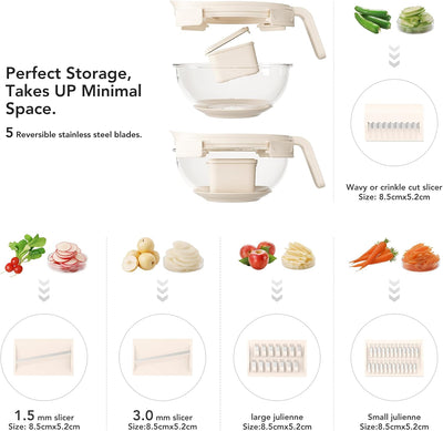 Picador ensalada cuenco vidrio 8.5 tazas sin BPA