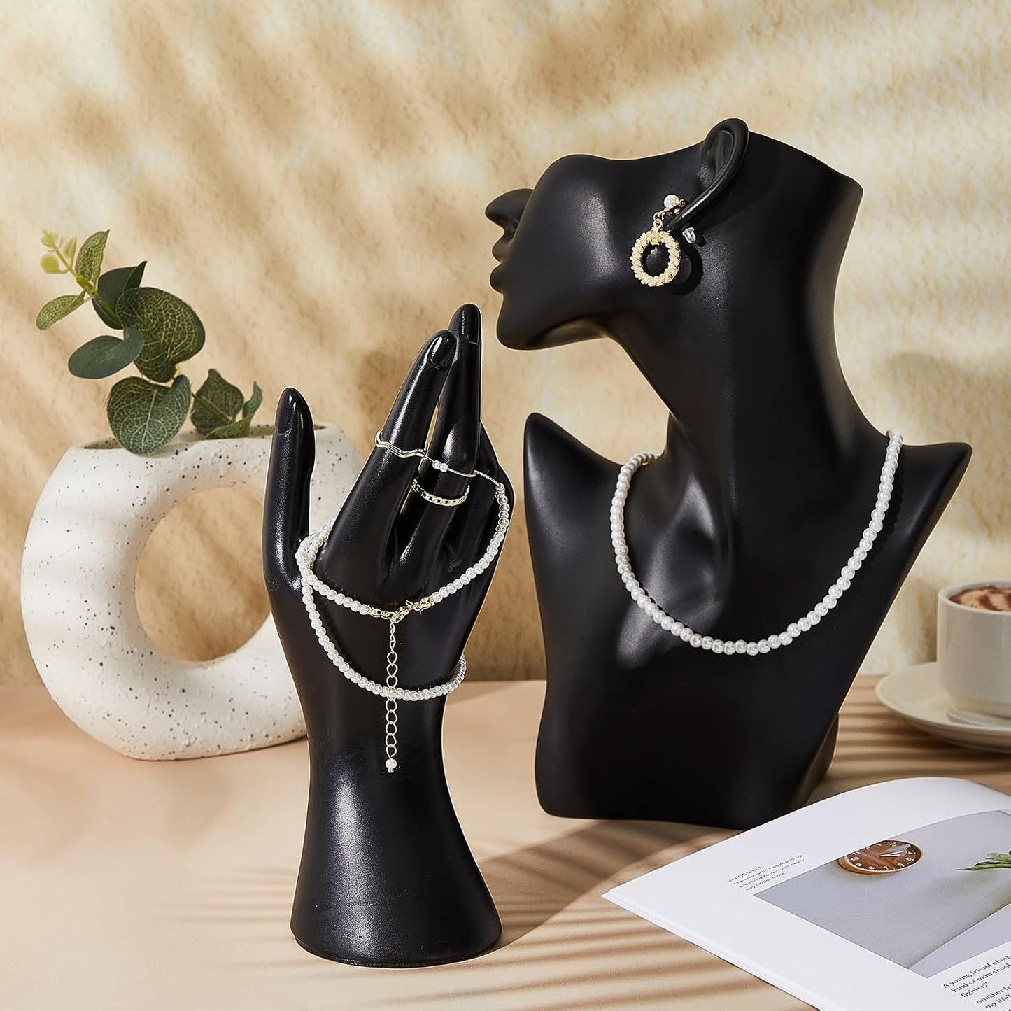 Set exhibidor joyería con maniquí y soportes