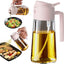 Dispensador aceite oliva 16oz vidrio 2en1 cocina freidora ensalada