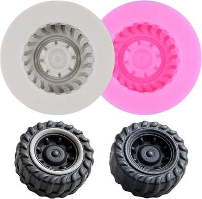 Moldes de silicona 3D redondos para decorar pasteles, cupcakes y chocolate, juego de 2