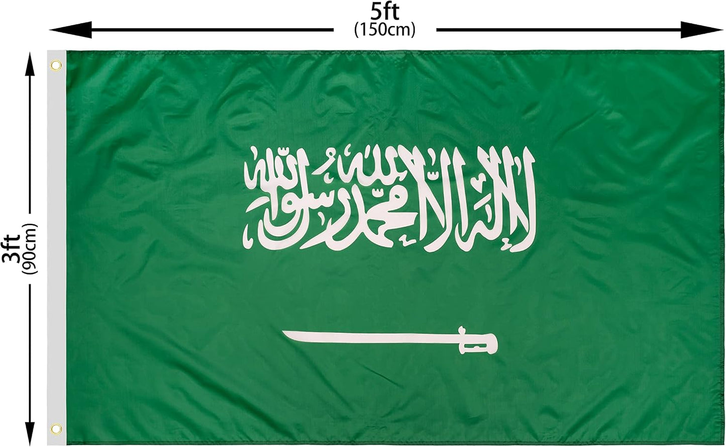 Bandera Arabia Saudita 3x5ft poliéster resistente