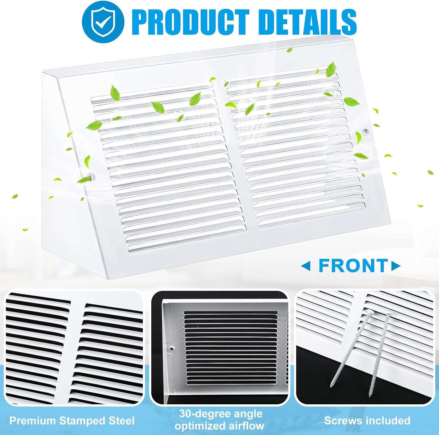 2 Cubiertas Ventilación 14x6pulg Rejilla Triangular Acero