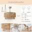 Ventilador techo boho 20pulg candelabro ratán luz 6