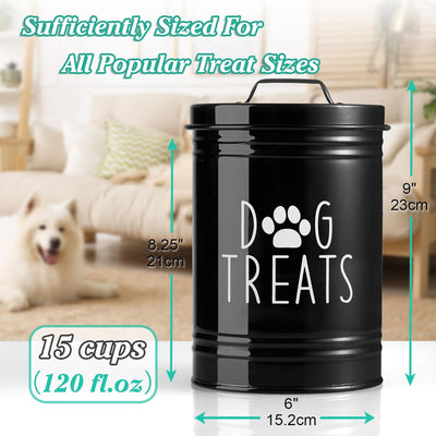 Recipiente golosinas perro hermético 9x6pulg negro