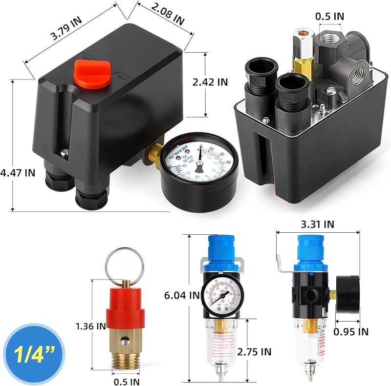 Válvula control compresor aire 120-150PSI repuesto 4 vías