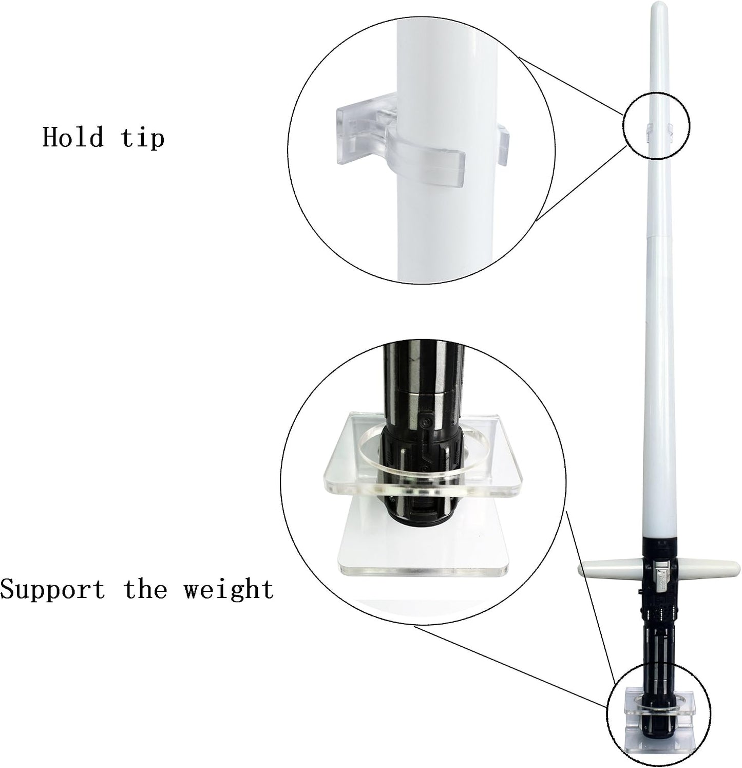 Soporte pared sable luz transparente 3 Uds