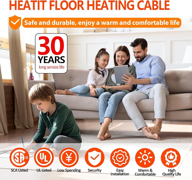 Cable calefacción suelo radiante 240V 70pies2