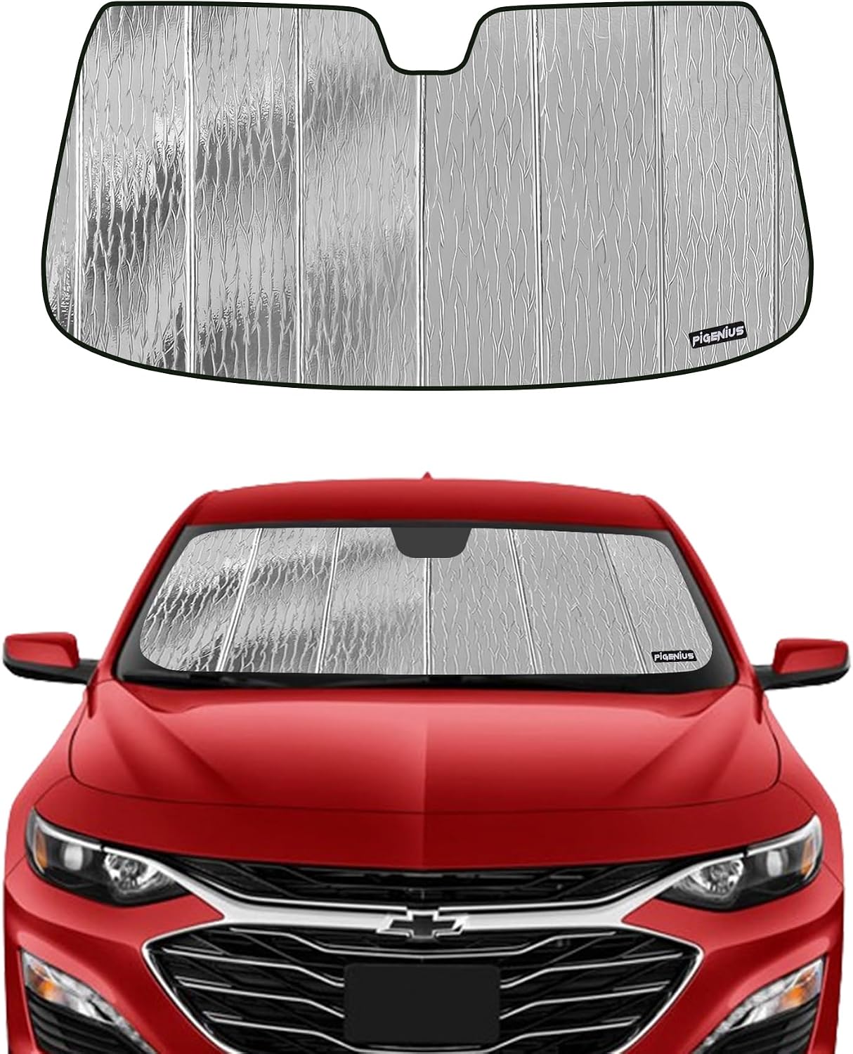 Parasol parabrisas Chevy Malibu 16-25 plateado/negro