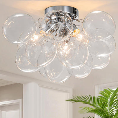 Lámpara techo moderna 3 luces globos vidrio 17.72pulg