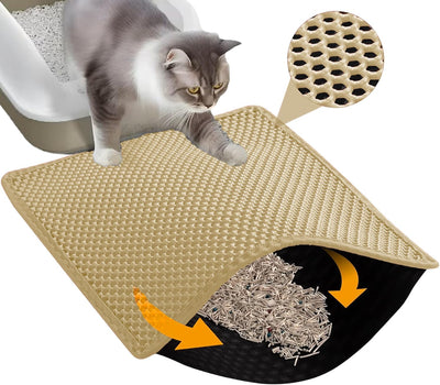 Tapete arena gato doble capa panal impermeable antideslizante