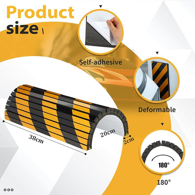 Protector pared garaje 6uds reflectante espuma negro amarillo