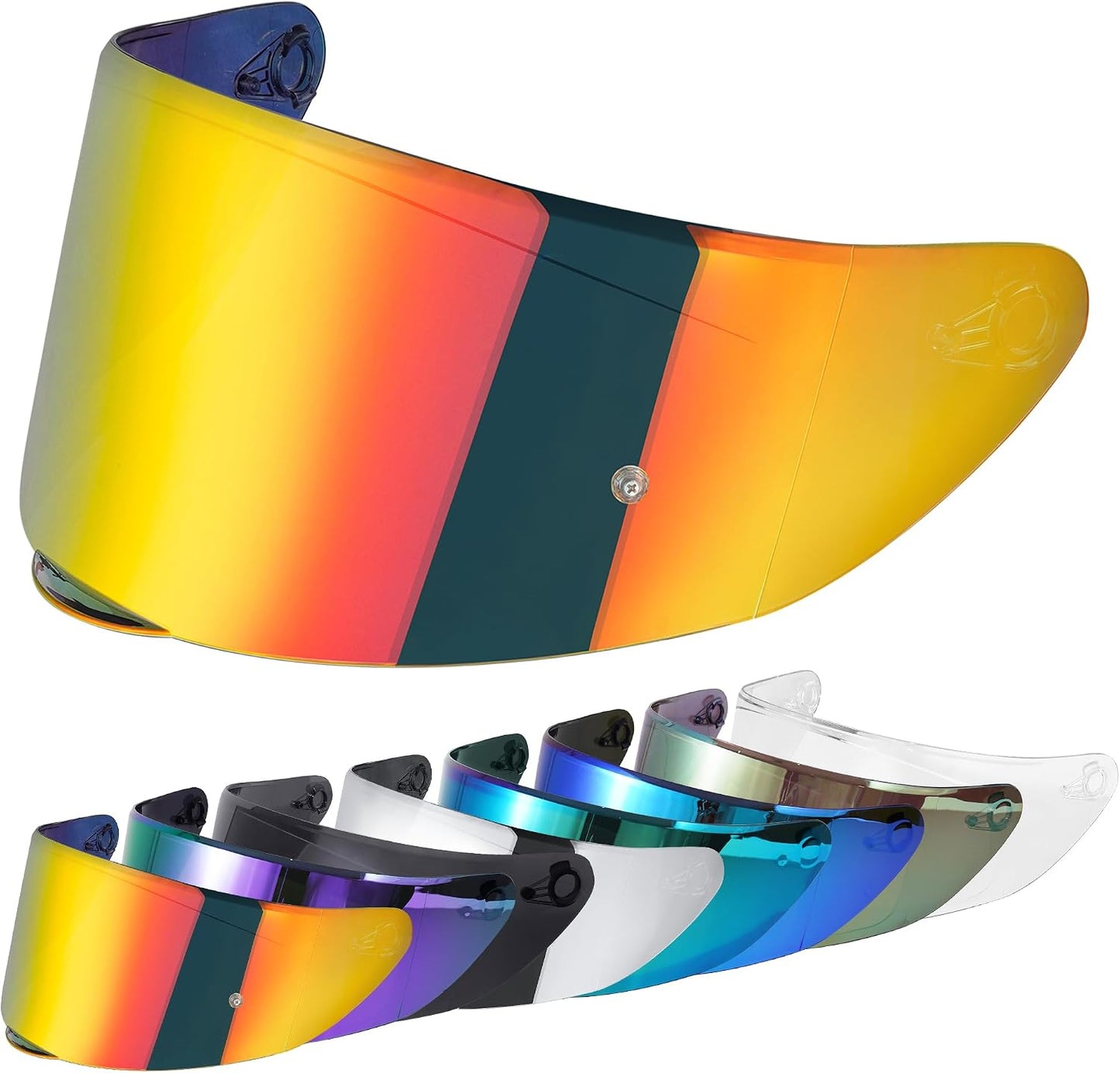Visor casco completo WS-609 rojo cromado antirreflejos