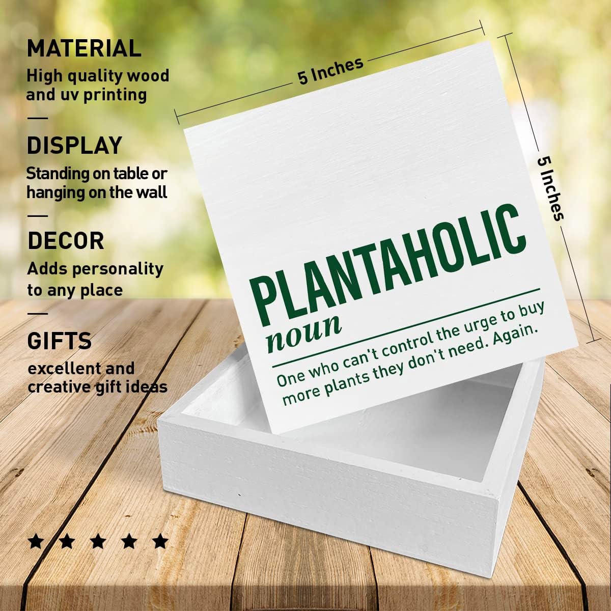 Decoración caja madera para amantes de plantas jardinero