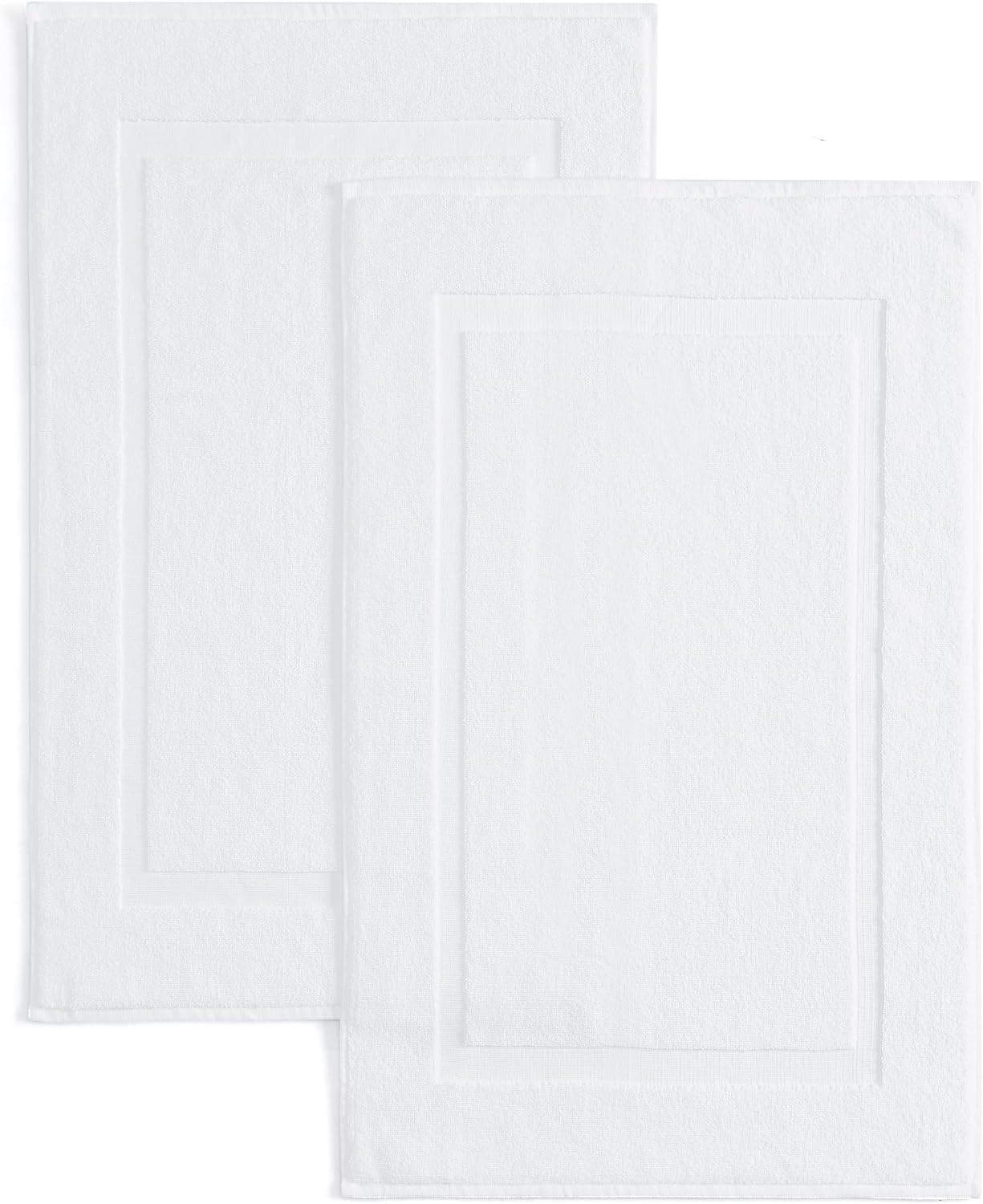 2 Tapetes Baño Algodón Blanco 34x21pulg Suaves Absorbentes