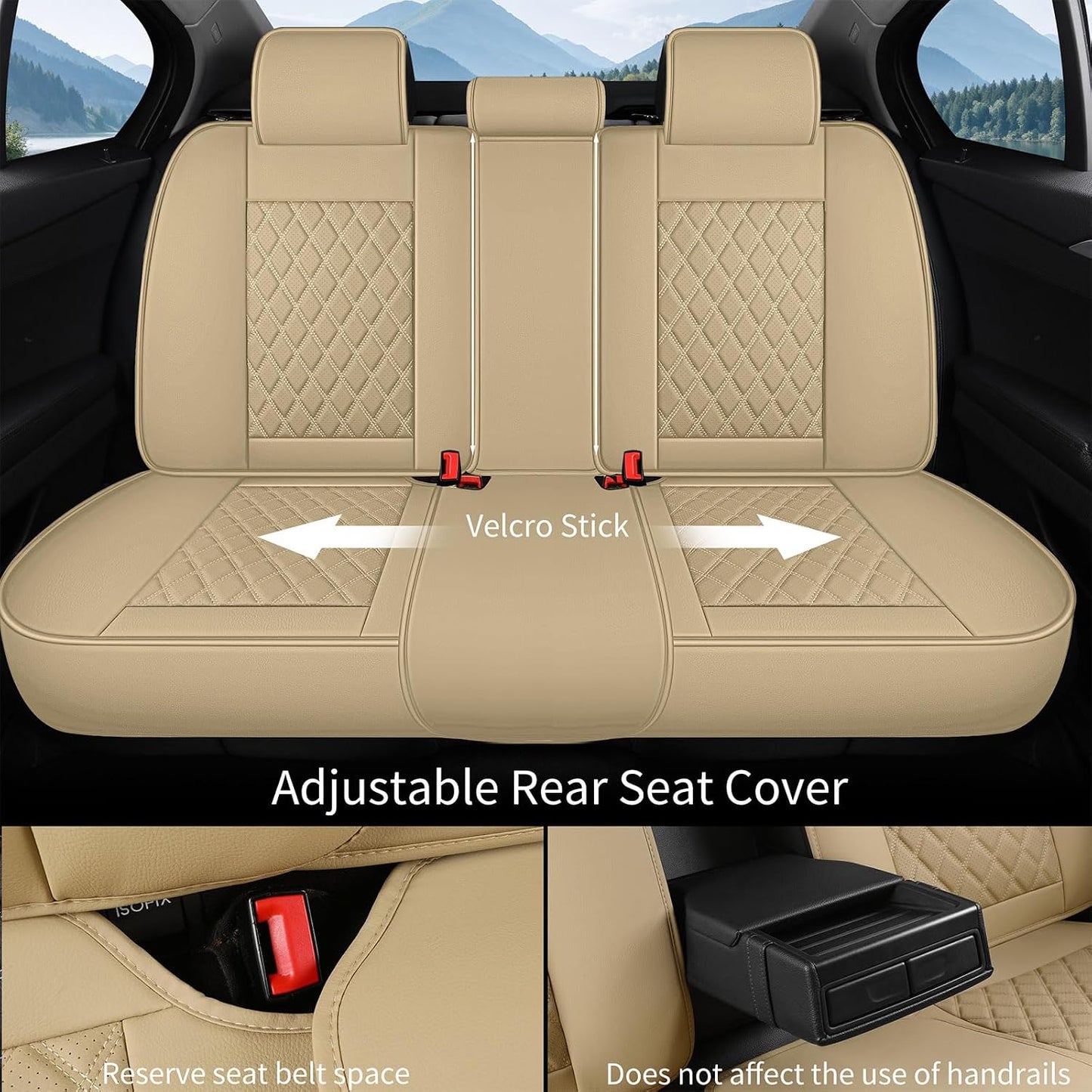 Funda asiento cuero automóvil impermeable universal beige