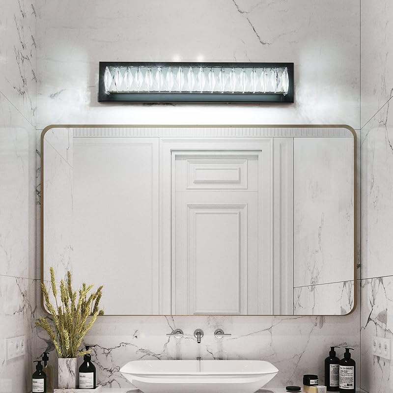Aplique pared lámpara tocad. cristal negro LED 6000K
