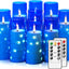 Velas LED parpadeantes 9 pzas cadena estrellas control