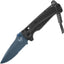 Cuchillo agua pesca hoja serrada mango grivory gris