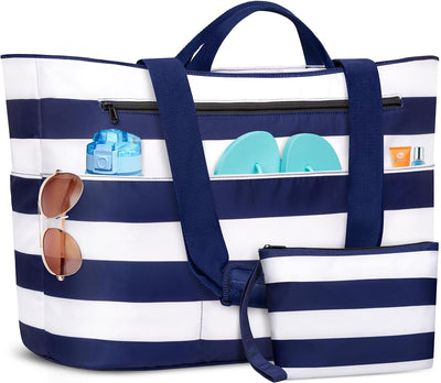 Bolsa playa XL impermeable con cremallera plegable para mujer