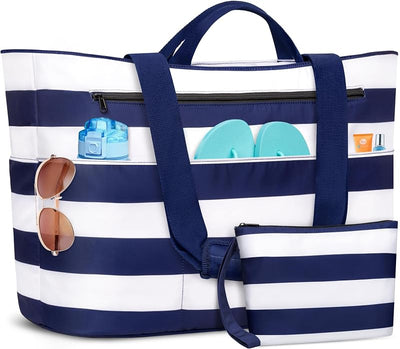 Bolsa playa XL impermeable con cremallera plegable para mujer